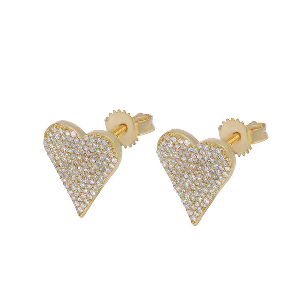 Pave Heart Stud Earrings ER21100A